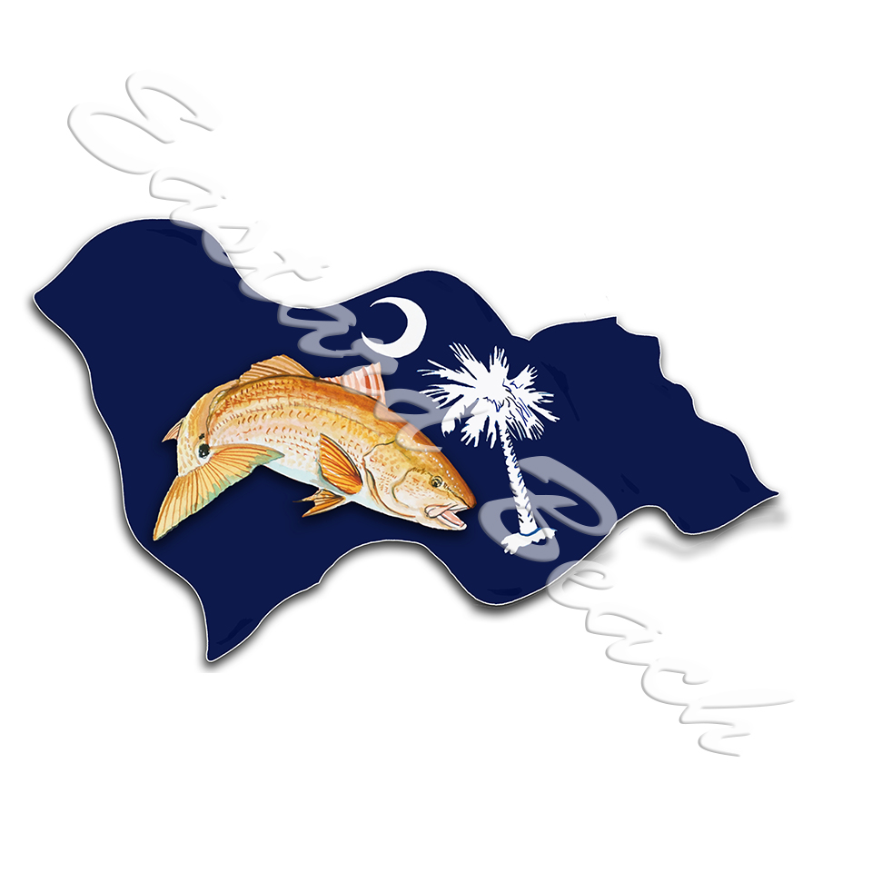 South Carolina Flag with Red Drum